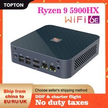 AMD Ryzen 미니 PC R9 5900HX R7 5800H Windows 11/10 듀얼 LAN 3200MHz NVMe Vega 그래픽 게임 데스크탑 컴퓨터 DP 유형-C Wi, CHINA, No Ram No HD No WiFi, Ryzen 9 5900HX