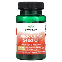 Swanson 블랙 커민 씨오일 500mg 액상 베지 캡슐 60정, 기본