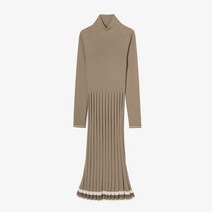 라코스테 23FW 밑단 배색 터틀넥 스웨터 드레스 EF184E-53N CB8