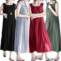 주식회사 브이와이 VY 여성 유넥 아코디언 빅사이즈 롱원피스 (9781371)