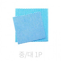 KP 파랑물결행주(대/중) (벌크/반포장/완포장) 홍보용 판촉용 행사용행주, 파랑물결행주(중)33x34 반포장1장