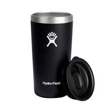 HydroFlask 올 어라운드 텀블러 루파인 12온스 442670, 20 Oz Black Lid_Black, Black_20 Oz Black Lid