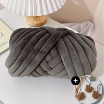 서울인더리빙 자이언트얀 벨벳 1kg 손뜨개질 가방 만들기, 벨벳 자이언트얀 1kg_진 그레이 키링