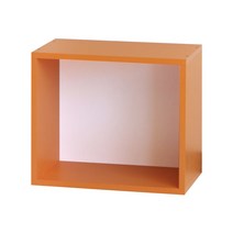 양지가구 공간박스1단 책장 책장 책꽂이 수납장 교구장 정리함 공간박스 양지책장 어린이집 유치원 공간정리 틈새장 3단책장 원목책꽂이 삼나무 조립형 전면책장 칼라박스, 오렌지