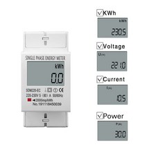 전자식 전력량계 계량기 미터기 80a din 레일 단상 2선 ac 220v 적산전력계, 백라이트 없이