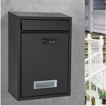 크로닉401 비밀번호 벽걸이 우체통, 블랙