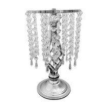 술 Tealight 캔들 홀더 기둥 양초 테이블 중앙 장식 꽃병 스탠드 장식 웨딩 디너 레스토랑, 철, 실버 40cm D