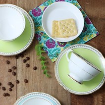 한국도자기본차이나 로얄 애플그린 예쁜 커피잔세트 2(4)p, 선물포장O