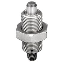 Kipp 03096-02410A7 Stainless Steel Indexing Plungers Without Collar Threaded Pin K Style Locking, 1, 62 mm Length, 3/4-10 Thread,