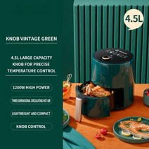 가정용 다기능 대용량 에어 프라이어 4.5L 튀김 기계 비 스틱 프라이팬, [01] EU, [01] 4.5L Green