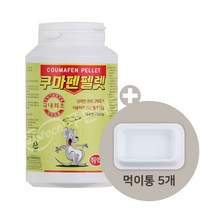 쿠마펜펠렛 500g+먹이통5개 쥐약 쥐퇴치제 살서제