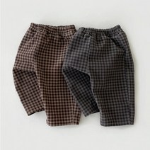유아 아기 체크 골덴 기모 바지 백일아기 돌아기 배기 팬츠 겨울 등원룩
