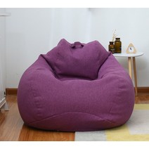 빈백쇼파 소파 커버 대형 작은 콩 가방 의자 필러 린넨 천으로 안락 좌석 Pouf 퍼프, [03] L- 100x120cm, [03] purple
