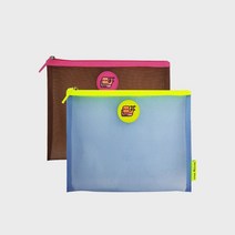 댄싱웨일 매쉬 파우치 L, 네온+스카이