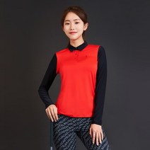 까스텔바작 여성 배색 긴팔 카라 티셔츠 BWCMTS801RE