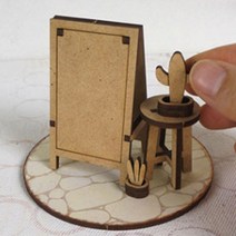 채색가능 나무 미니어처 만들기 입간판 DIY 조립 키트