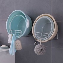 제이큐 무타공 스틸 세면대 샤워볼 세수대야 걸이 X ( 2매입 )