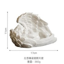 유럽식 빈티지 천사 조각상 캔들 홀더 스타일 북유럽 레트로 귀여운 오브제, AV.큰 날개 잠자는 천사 좌