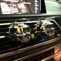 [1+1세트] 픽도큐먼트 헥도그 차량용 불독방향제 디퓨저 2개, 다크블루 블랙 2P, 화이트코튼