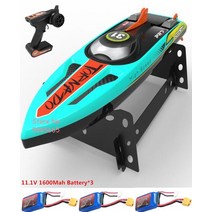 RC보트-고속 대형 브러시리스 레이싱 보트 ° 스티어링 듀얼 방수 라이트 전기 보트, 녹색 3 배터리
