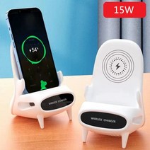귀여운 충전기 초고속 무선 거치대 선물 휴대용 태블릿, [화이트] (15W) 데스크탑 무선충전