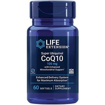 미토콘드리아 지원이 강화된 수명 연장 슈퍼 유비퀴놀 coq10 100 mg - 노화 방지 심장 증폭기용 두뇌 건강 및 건강한 콜레스테롤 - 글루텐 프리 비-GMO - 60, 100mg, 60카운트(1팩)