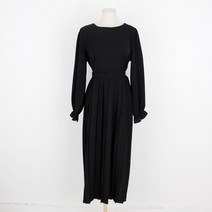 퍼니걸스 벨트 주름 롱 원피스_8987