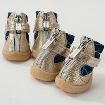 강아지 겨울 신발 어그 반려견 크록스 4Pcs/Set Winter Warm Dogs Shoes Cute Boots Snow Walking Cotton, 10 C-Gold_05 5