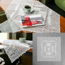화이트식탁보 예쁜테이블보 식탁테이블보 레이스 테이블보 80X80CM