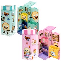 브레드이발소 스탠드 종이지함필통(2개) 미니수납함 문구 학용품 단체선물 판촉물, 2개입