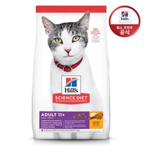 사이언스다이어트 어덜트 11+ 치킨 고양이 사료, 1.6kg, 1개