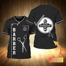 안전작업복바버샵 티셔츠 커스터마이즈 3D 로고 남성용 여성용 하라주쿠 여름 반팔 작업복 및, 03 TSTX-147 (2)_02 XS