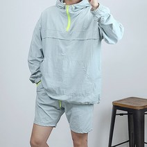 반즈하우스 남자 아노락 반집업 후드 반바지 세트 트레이닝복