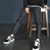 허벅스 남성용 기모 본딩 겨울 청바지 융털 스판 생지 데님 남자 흑청바지 진청바지 블랙진 팬츠 S~2XL