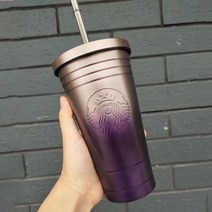 스타벅스 빨대 텀블러 커플텀블러 스텐 콜드컵, 퍼플