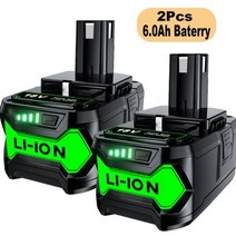 자동차 교체 대용량 Ryobi 리튬 이온 충전식 배터리 전동 공구 18V 9000mAh BPL1820 P108 P109 P106 P105 P104 RB18L50, CHINA_2Pcs 6.0Ah Baterry