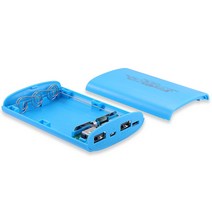 DIY 파워 뱅크 박스 플랫 헤드 배터리 충전기 외부 케이스 듀얼 USB 출력 포트 플라스틱 쉘 박스 파워 뱅크 케이스, 파란색