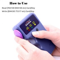 현관키 공용 RF 열쇠 복제 도구 카드 리더 복사기 주파수 확인 필수 125khz rfid 프로그래머 작가 작가 id 기 amp 키 액세스 기 키체인, 6keys 6cards로