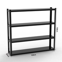 체육관 선반 장비 용품 보관함 수납 정리용 운동기구 3단 보관대 철제, 5. 블랙 4단(150x30x138cm)