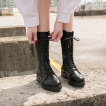 가바바 여성 겨울 미디부츠 깔끔하고 귀엽게 신을수 있는 레이스업 플랫 데일리 기모부츠 G41072
