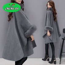 SHENGBO여성 가을 겨울 밍크 망토 코트NO.005L