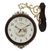 위들린 양면 시계 무소음 벽걸이 인테리어 벽시계 대형 거실 집들이, 01. 모던원목BG 양면시계