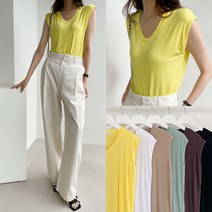 멋쭈 매일 레이온 브이넥 나시티 6color