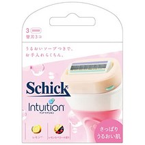 세련된 Schick 인투이션 깔끔한 촉촉한 스킨 블레이드(3개입) シック Schick イントゥイション さっぱりうるおい肌 替刃(3コ入)