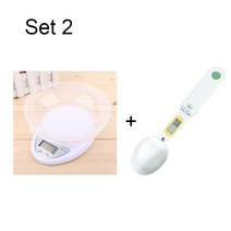 주방 요리 저울 5kg1g 휴대용 디지털 led 전자 우편 식품 균형 측정 무게 led 전자, 세트 2, 5kg