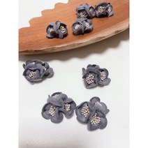 [그레이스샵] 리본공예 수공예 부자재 브로치 만들기 DIY 반작품 3송이 그레이꽃 1pcs