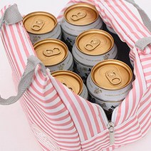 야외 소풍 피크닉 쿨링 런치백 보온보냉 가방, 네이비 도트