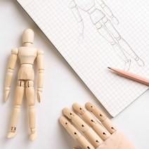 바보사랑 원목 데생 구체 관절 목각인형 3종.브리스크스타일, 중20cm