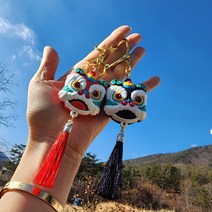 세발두꺼비 삼족섬 삼족두꺼비 풍수 키링 열쇠고리 장식 소품 수향풍수, 레드, 1개