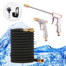 리빙엔터 하이프레셜 매직호스 고압 물호스 세트 황동 숏건 롱건 7.5m 15m 22m 30m 물호수 수도호스 세차호스 정원호스 베란다호스 호스릴 고압분사기 워터건 물호스분사기, 01 매직호스 숏건 30M